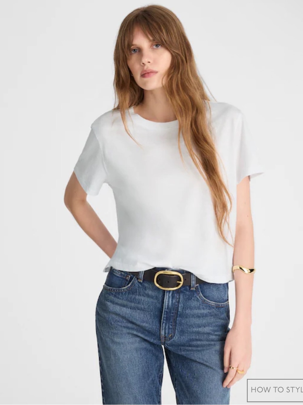 Madewell The Easy Crop Crewneck Tee in Soft Slub - White